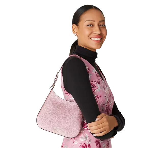 KATE SPADE SHOULDER BAG PINK GLIMMER GLITTER SPARKLY CLASSY BEAUTIFUL NEW! - Picture 2 of 7